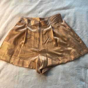 Brand new gold satin shorts